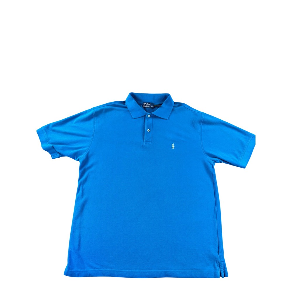 Polo Ralph Lauren Mens XL Blue Short Sleeve Cotton Pique Pony‎ Logo Polo Shirt